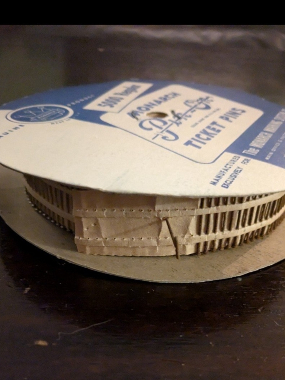 Monarch Vintage Ticket Pins - Blue and White - Picture 3 of 5